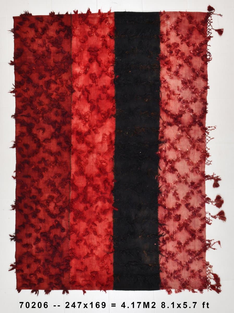 Kilim 169x247 cm, black, red, wool, Turkey, 1960s. - 215303