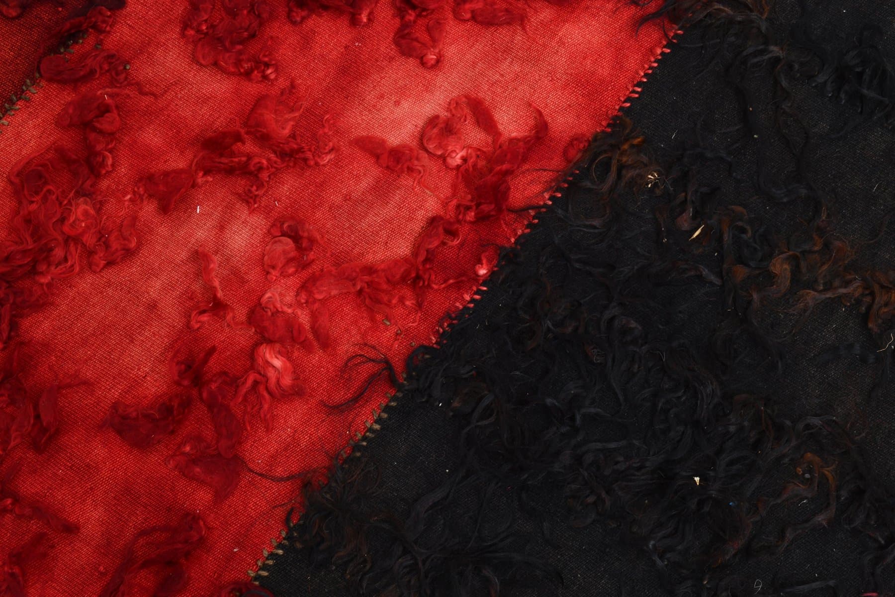 Kilim 169x247 cm, black, red, wool, Turkey, 1960s. - 215311