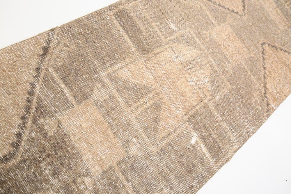 Chodnik 410x92 cm, beżowy, wełna, Turcja, lata 60. - 219374