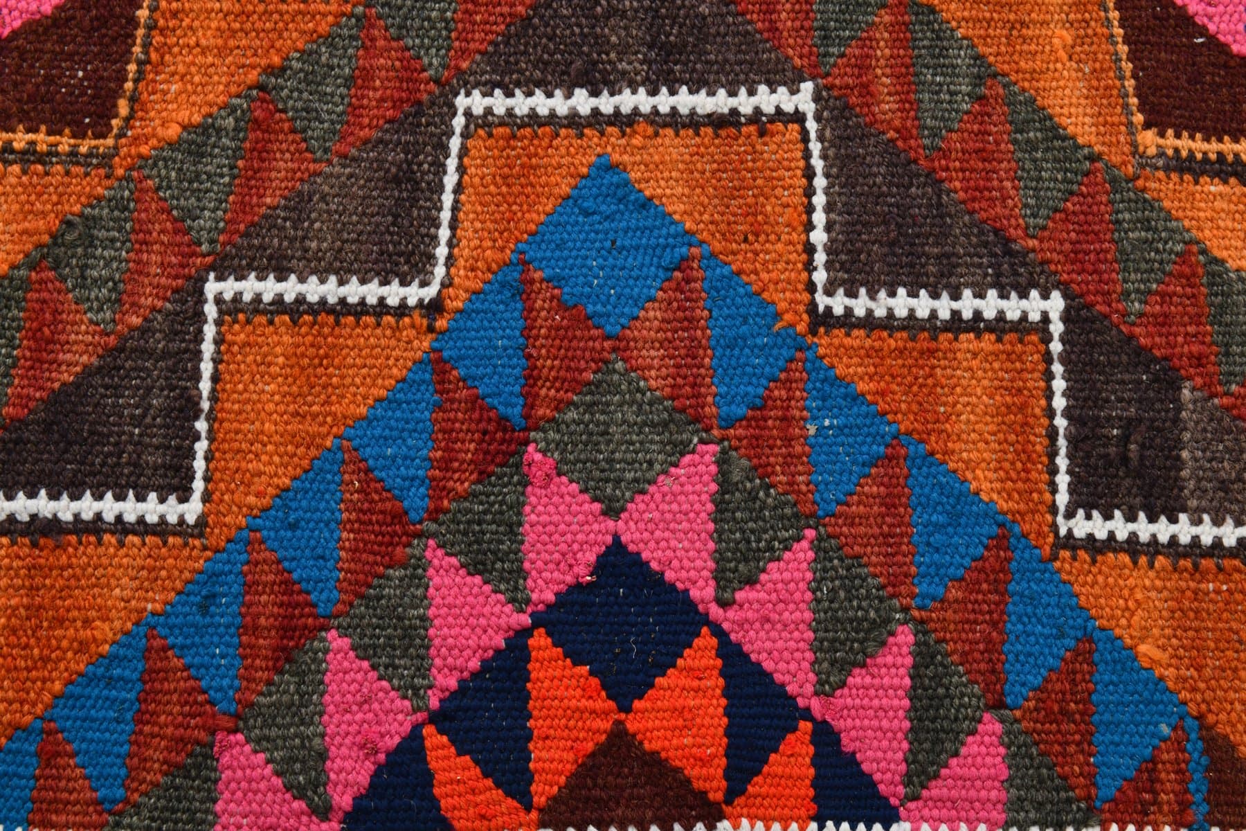 Kilim Runner 309x95 cm, brown, crimson, wool, Turkey, 1960s. - 219353