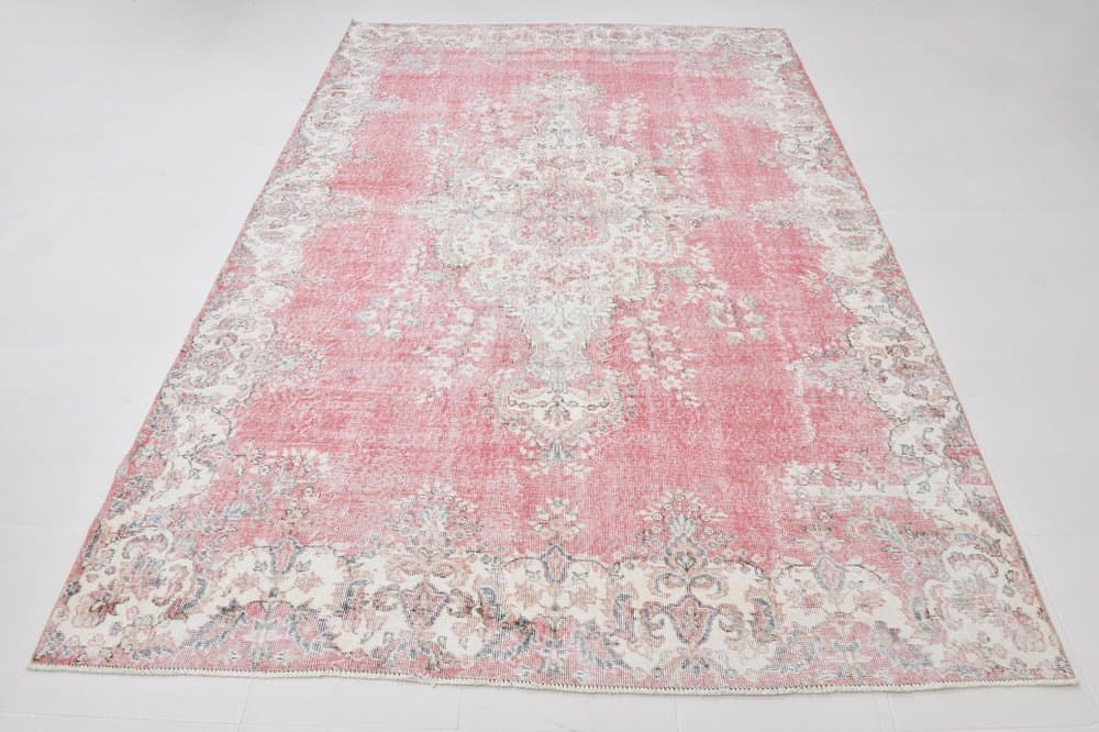 Dywan 305x206 cm, różowy, wełna, Turcja, lata 70. - 219305