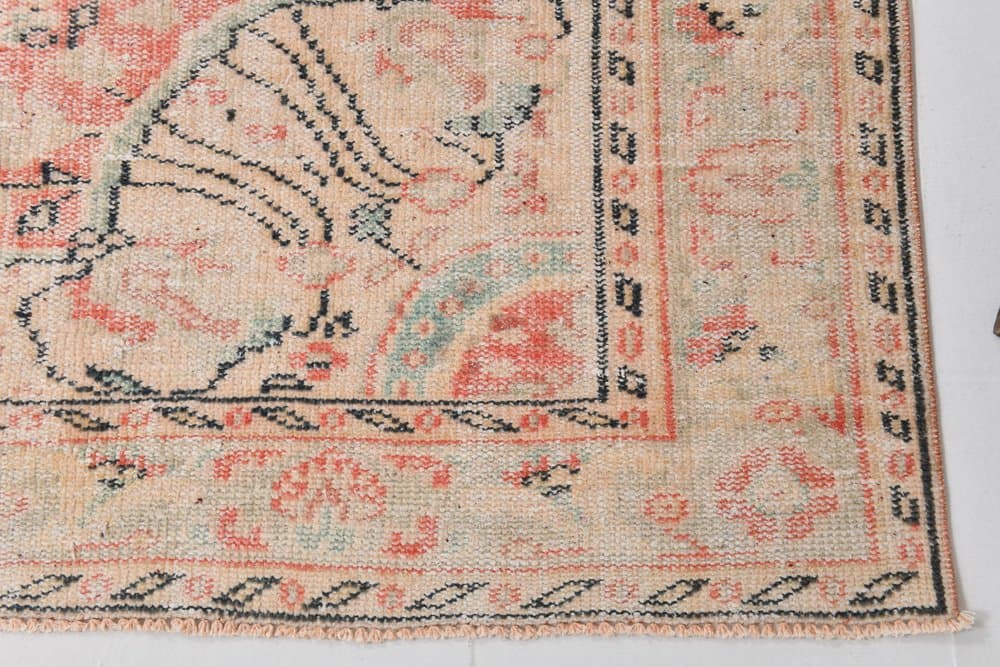 Rug 190x298 cm, beige, pink, wool, Turkey, 1970s. - 219273