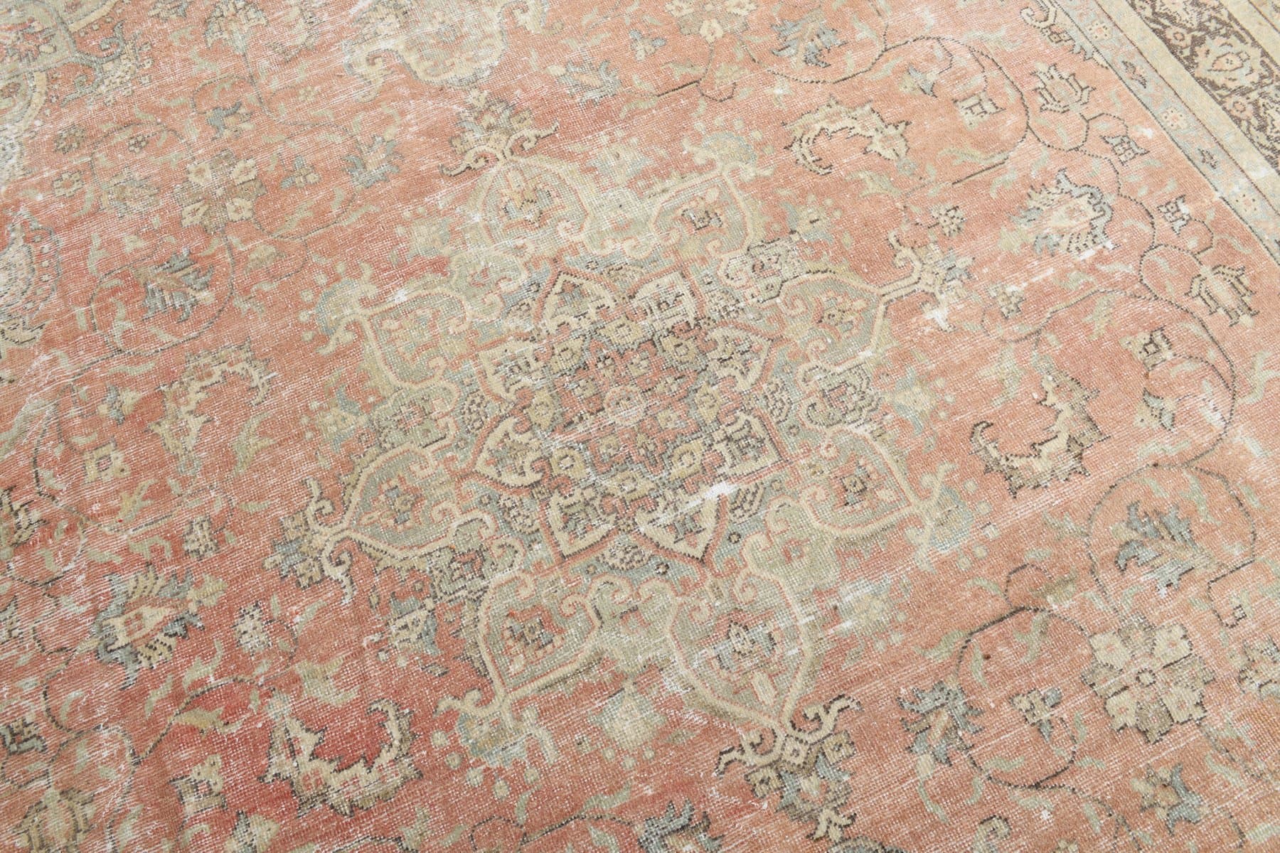 Rug 357x284 cm, beige, wool, Turkey, 1960s. - 219254