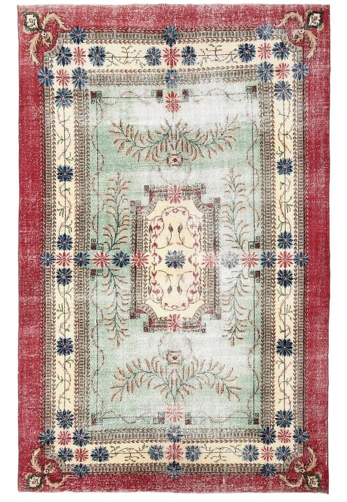 Rug 215x335 cm, red, green, wool, Turkey, 1960s
