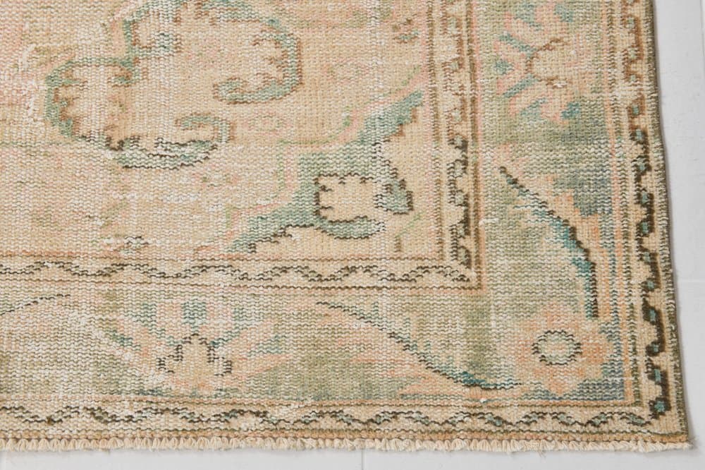 Rug 288x195 cm, beige, green, wool, Turkey, 1970s. - 219199