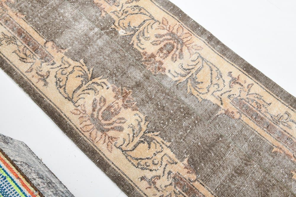 Chodnik 84x306 cm, beżowy, wełna, Turcja, lata 70. - 219149