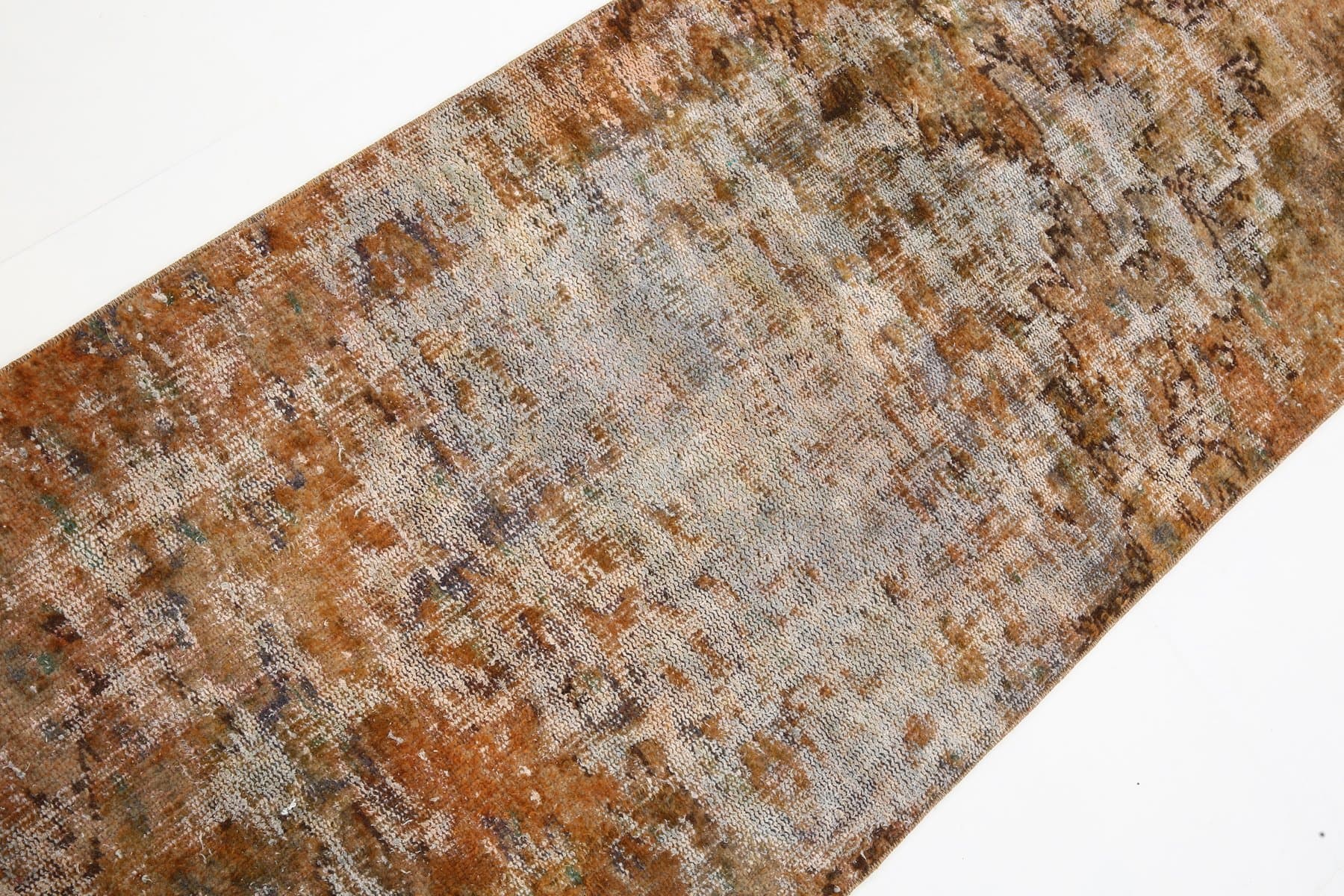 Runner Rug 80x282 cm, brown, wool, Turkey, 1960s. - 219112