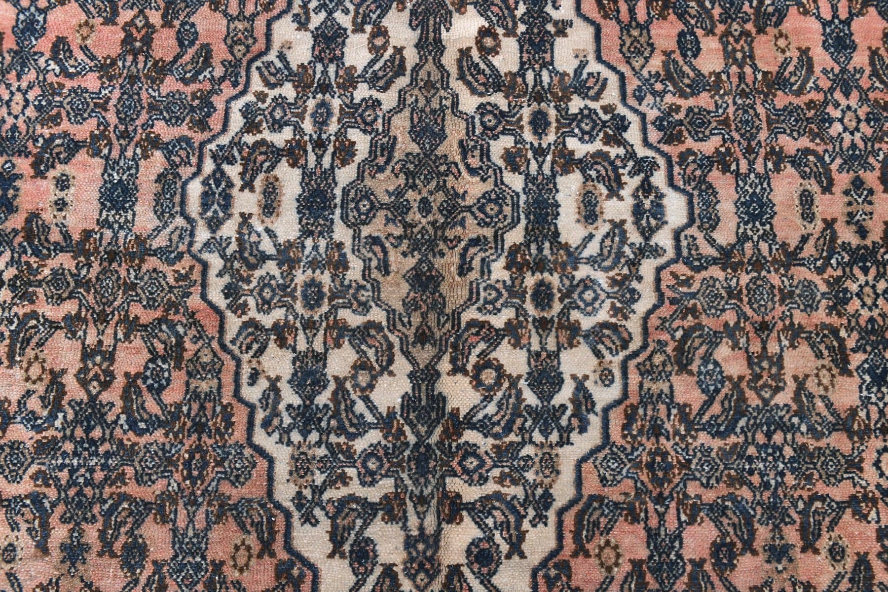 Dywan 394x310 cm, różowy, niebieski, wełna, Turcja, lata 60. - 219056