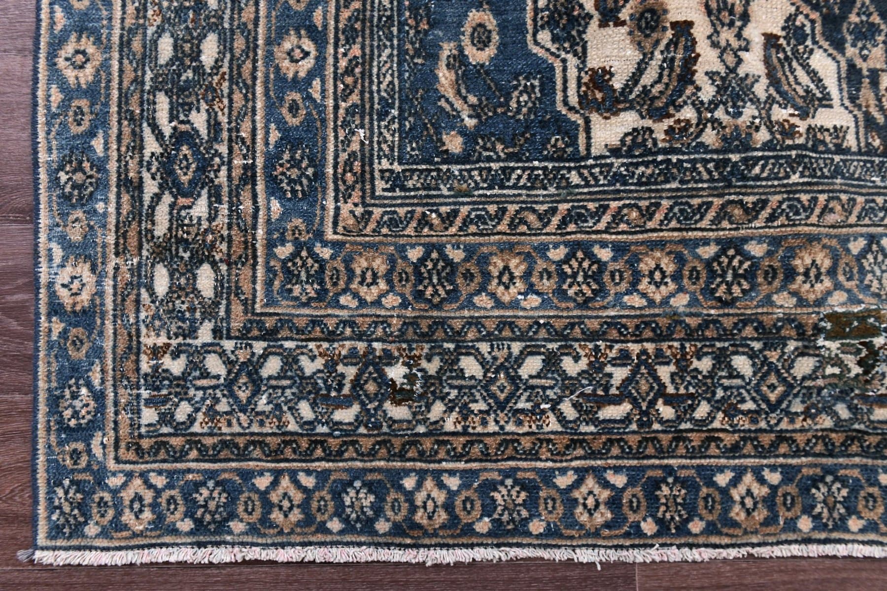 Dywan 394x310 cm, różowy, niebieski, wełna, Turcja, lata 60. - 219060