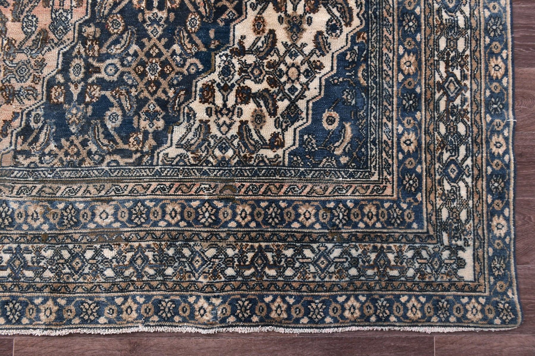 Dywan 394x310 cm, różowy, niebieski, wełna, Turcja, lata 60. - 219061