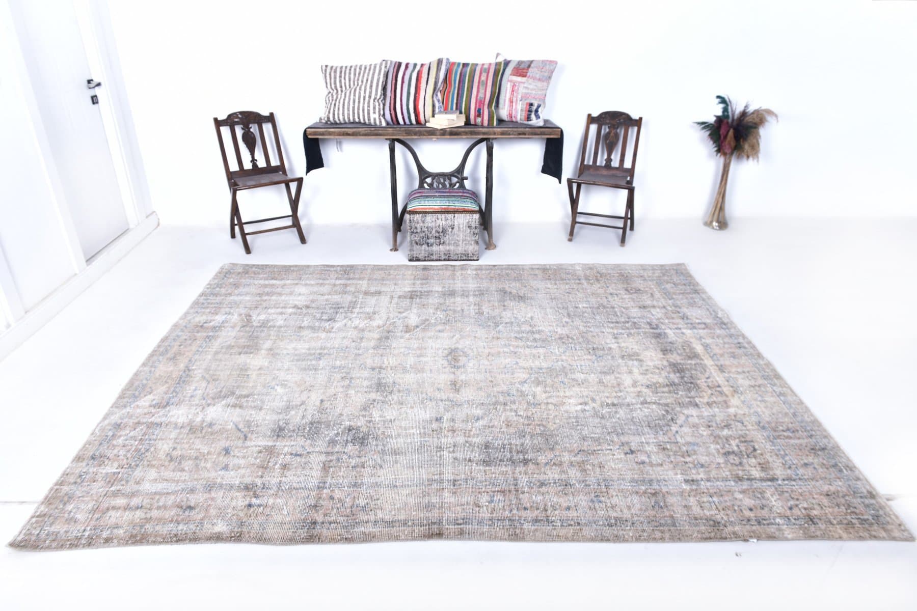 Dywan 300x224 cm, szary, wełna, Turcja, lata 60. - 219001