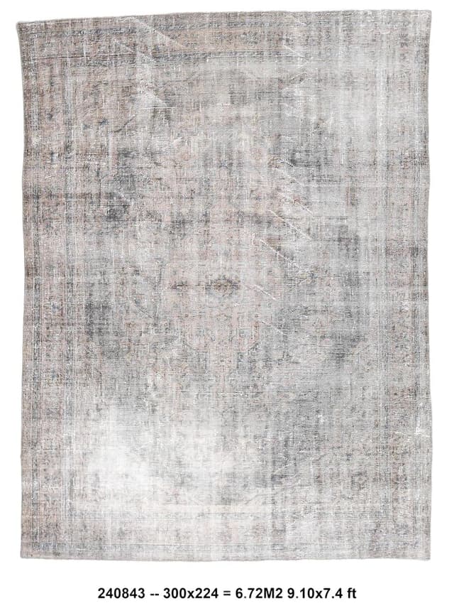 Dywan 300x224 cm, szary, wełna, Turcja, lata 60. - WYMIARY