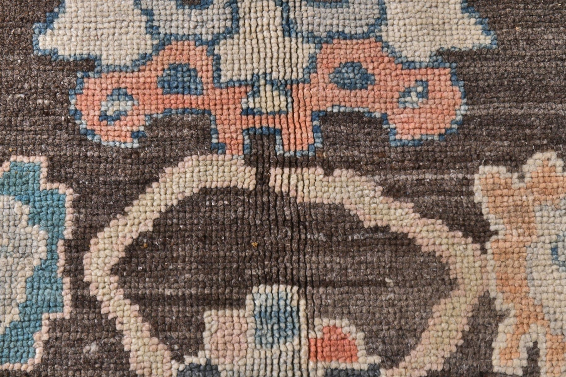 Oushak Rug 374x305 cm, brown, wool, Turkey, 1970s - 218948