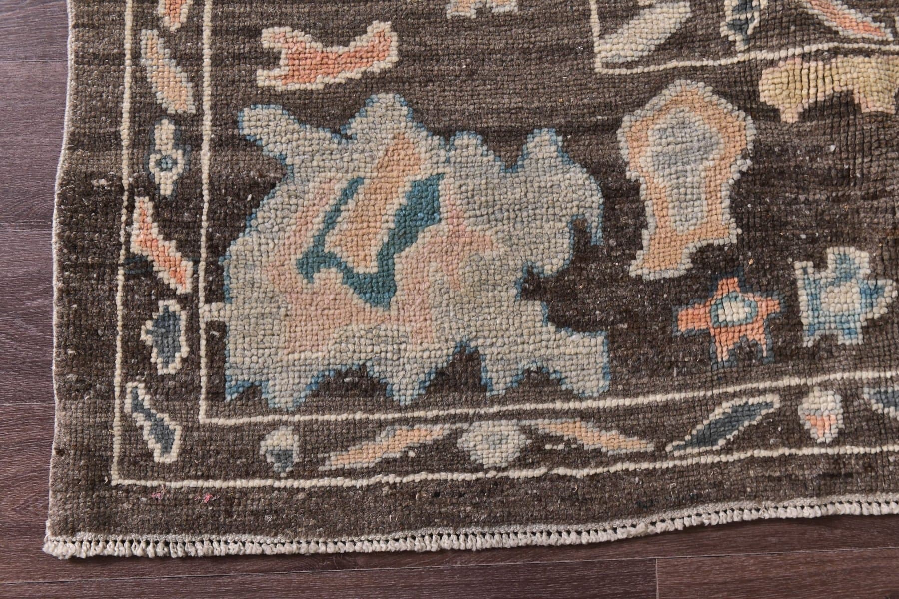 Oushak Rug 374x305 cm, brown, wool, Turkey, 1970s - 218938