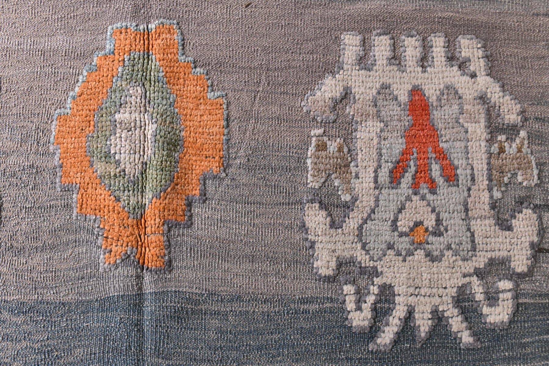 Oushak Rug 423x321 cm, blue, wool, Turkey, 1970s - 218894