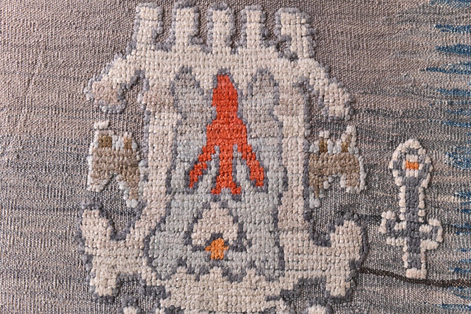 Oushak Rug 423x321 cm, blue, wool, Turkey, 1970s - 218895