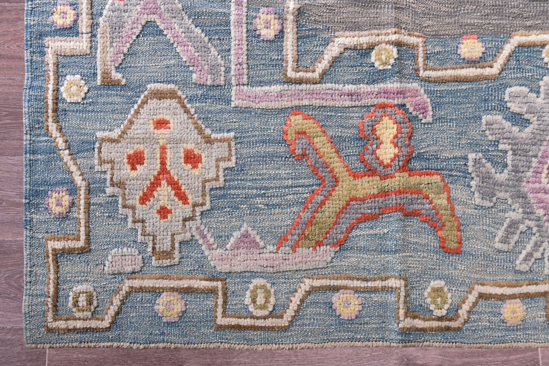 Oushak Rug 423x321 cm, blue, wool, Turkey, 1970s - 218896