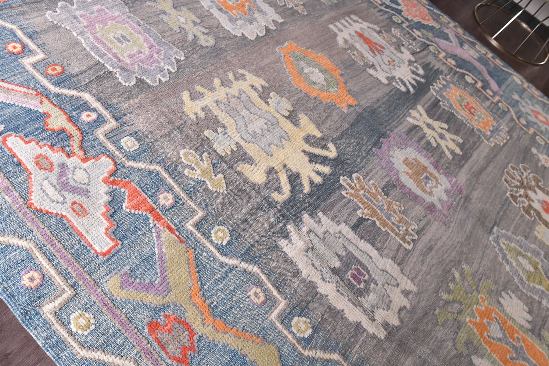 Oushak Rug 423x321 cm, blue, wool, Turkey, 1970s - 218891