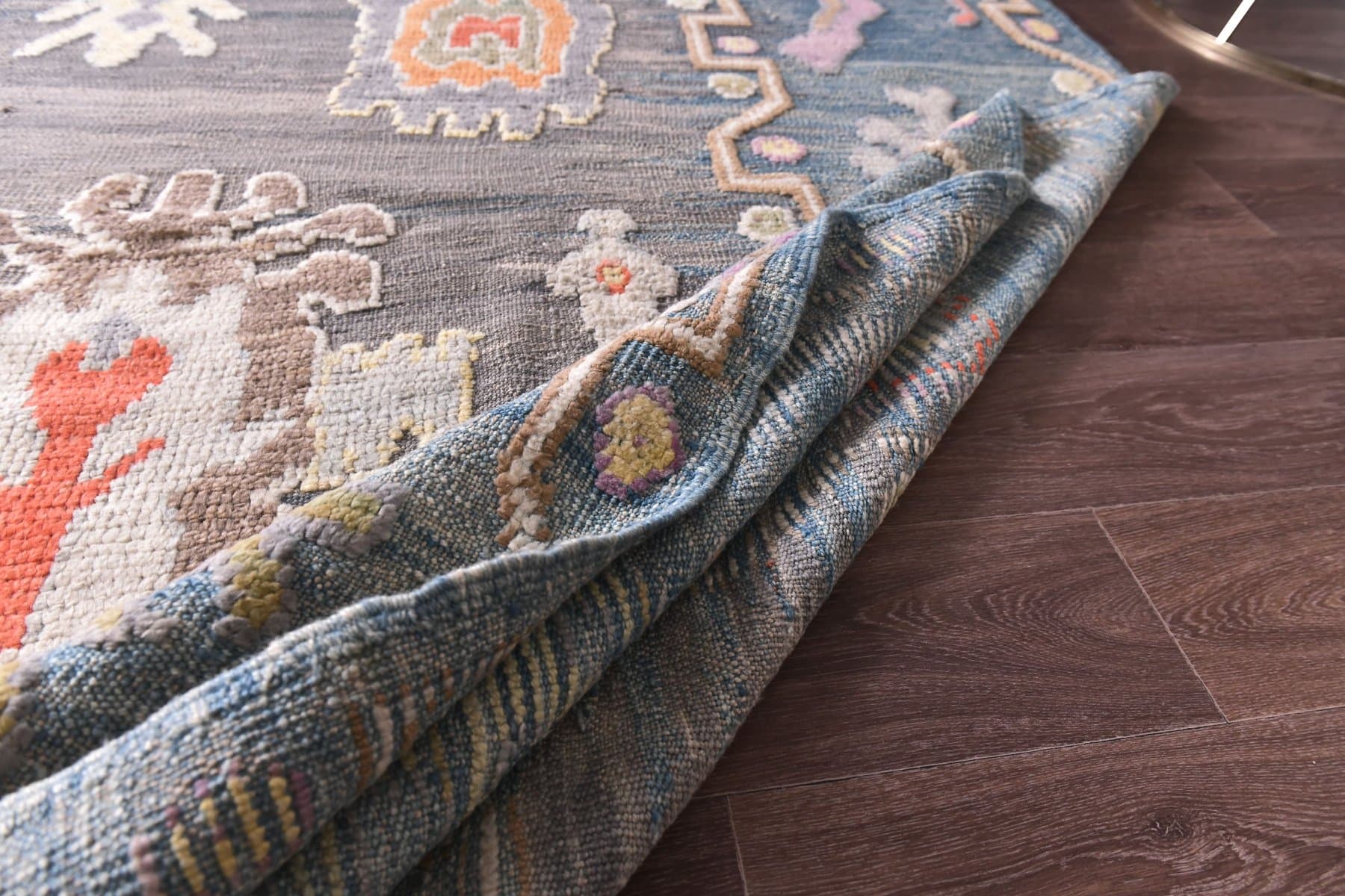 Oushak Rug 423x321 cm, blue, wool, Turkey, 1970s - 218892