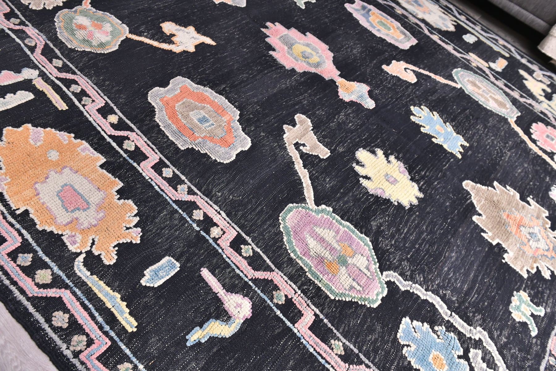 Rug 425x330 cm, navy blue, wool, Turkey, 1970s. - 218879