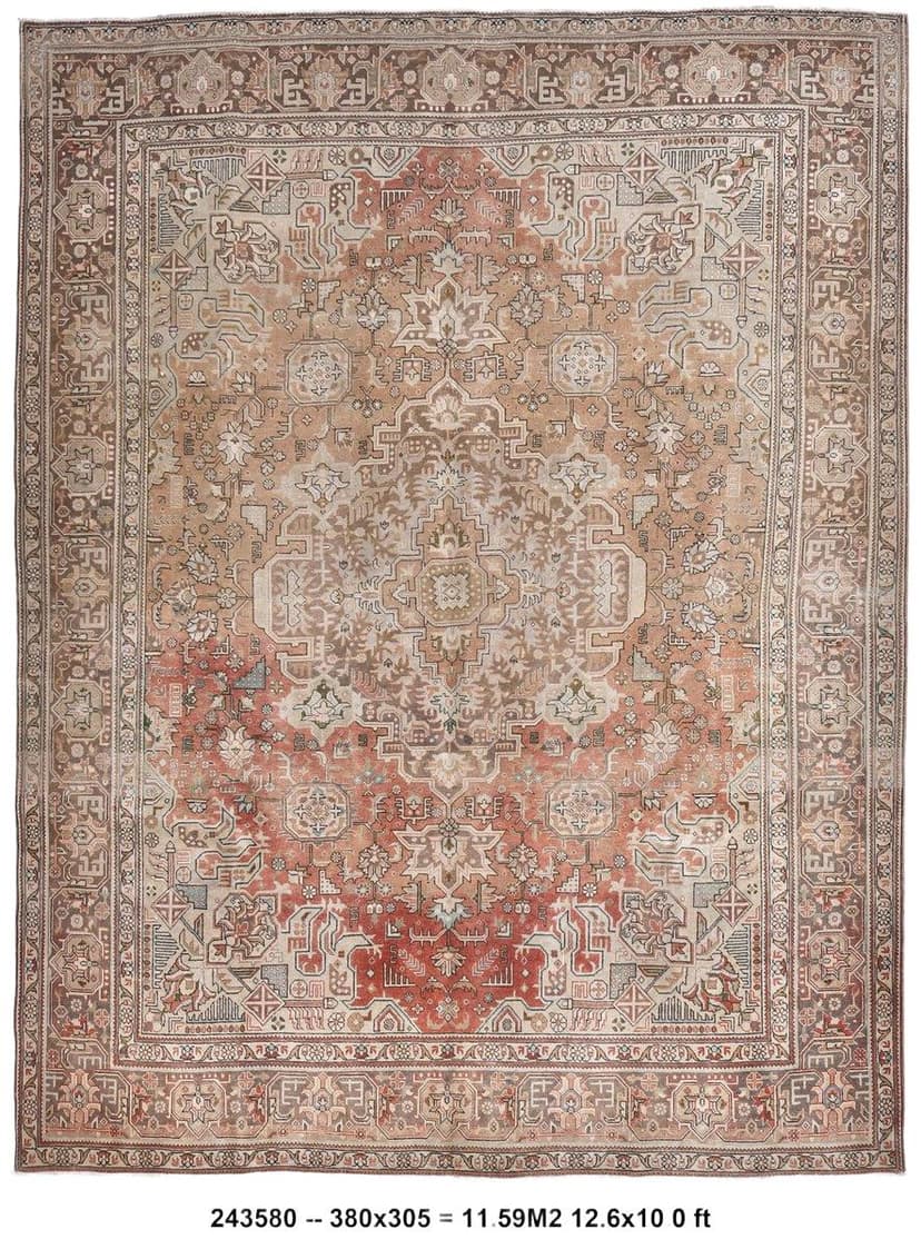 Rug 380x305 cm, red, wool, Turkey, 1970s.