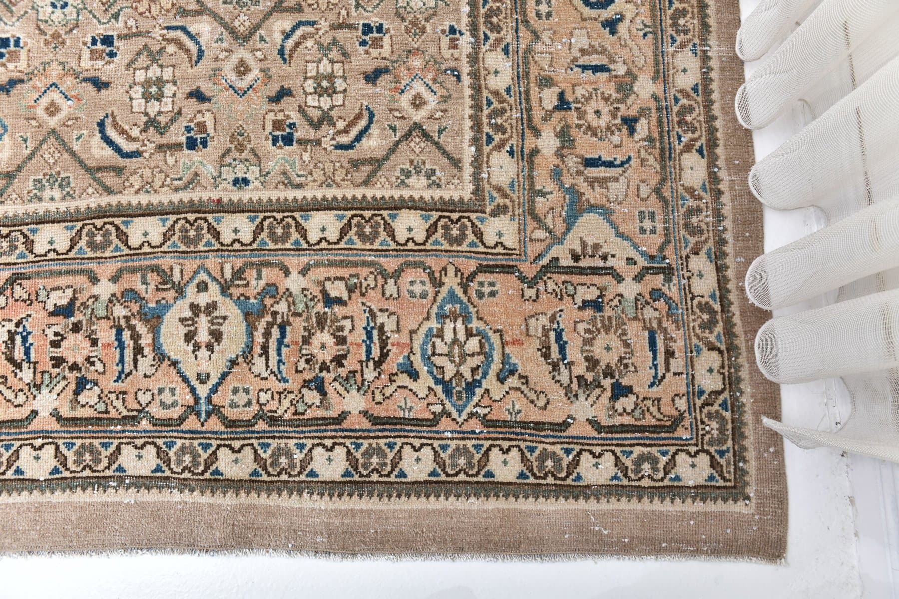 Rug 388x303 cm, brown, wool, Turkey, 1970s. - 218844