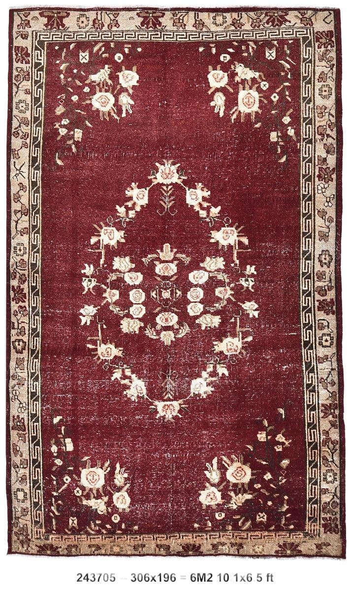 Rug 196x306 cm, red, wool, Turkey, 1970s.
