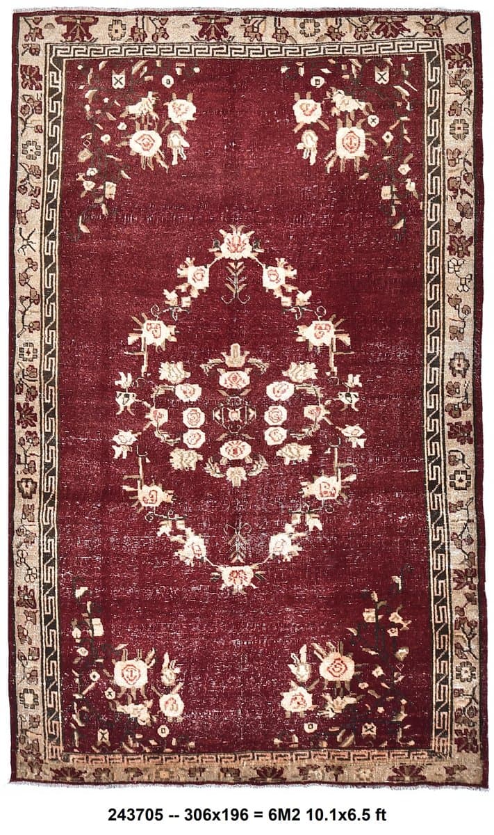 Rug 196x306 cm, red, wool, Turkey, 1970s. - 218801