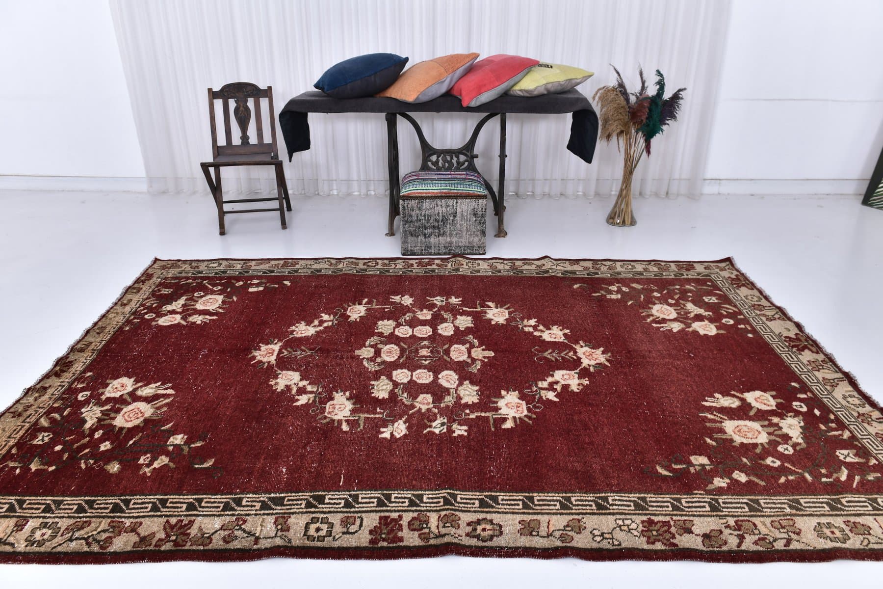 Rug 196x306 cm, red, wool, Turkey, 1970s. - 218803