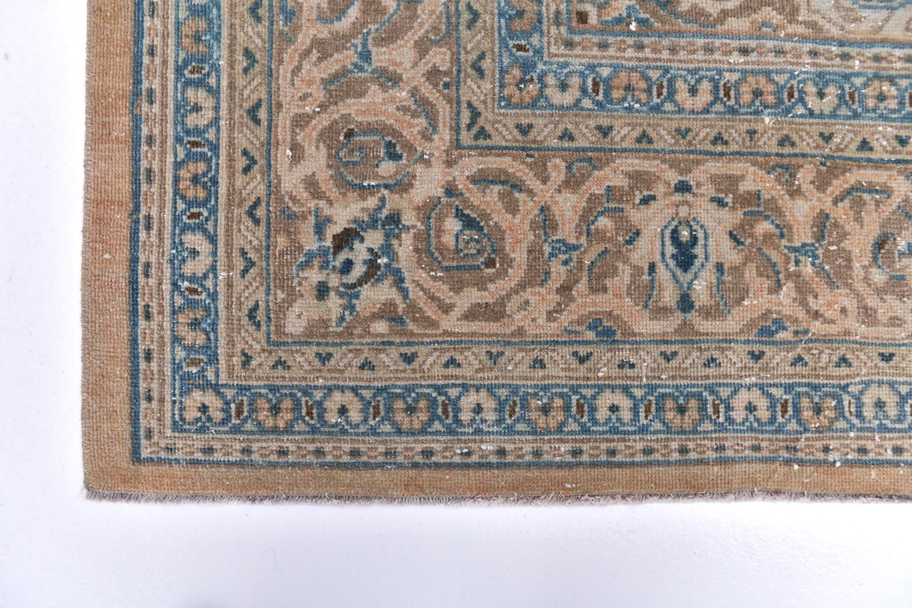 Rug 367x262 cm, beige, blue, wool, Turkey, 1960s - 218726