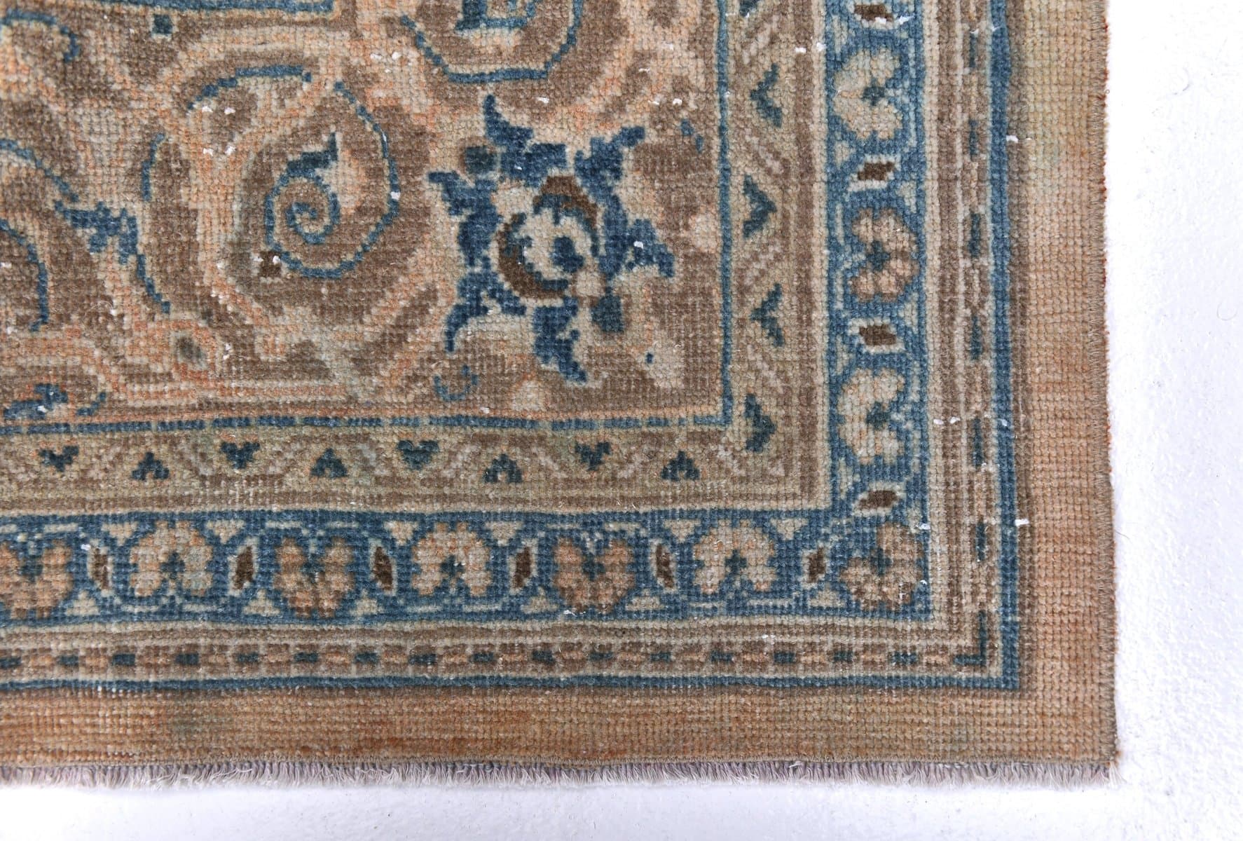 Rug 367x262 cm, beige, blue, wool, Turkey, 1960s - 218727