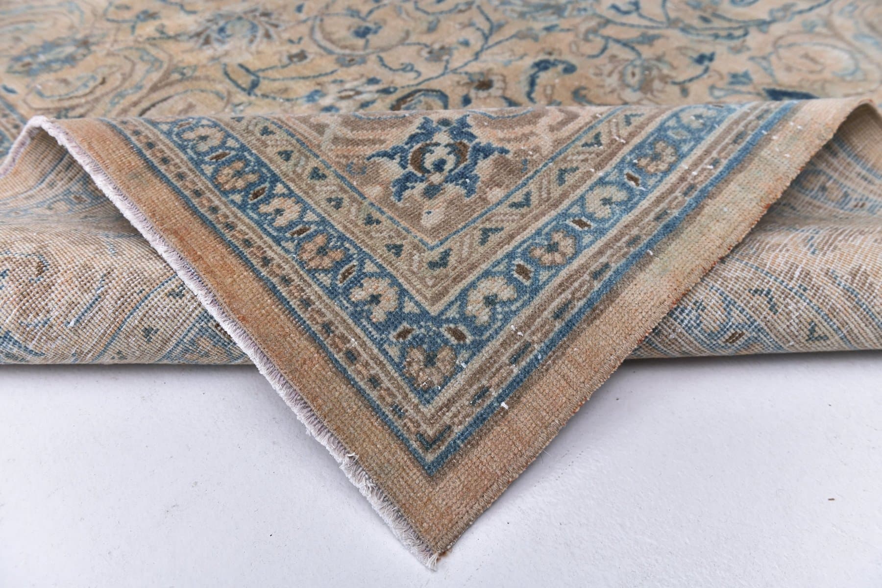 Rug 367x262 cm, beige, blue, wool, Turkey, 1960s - 218729