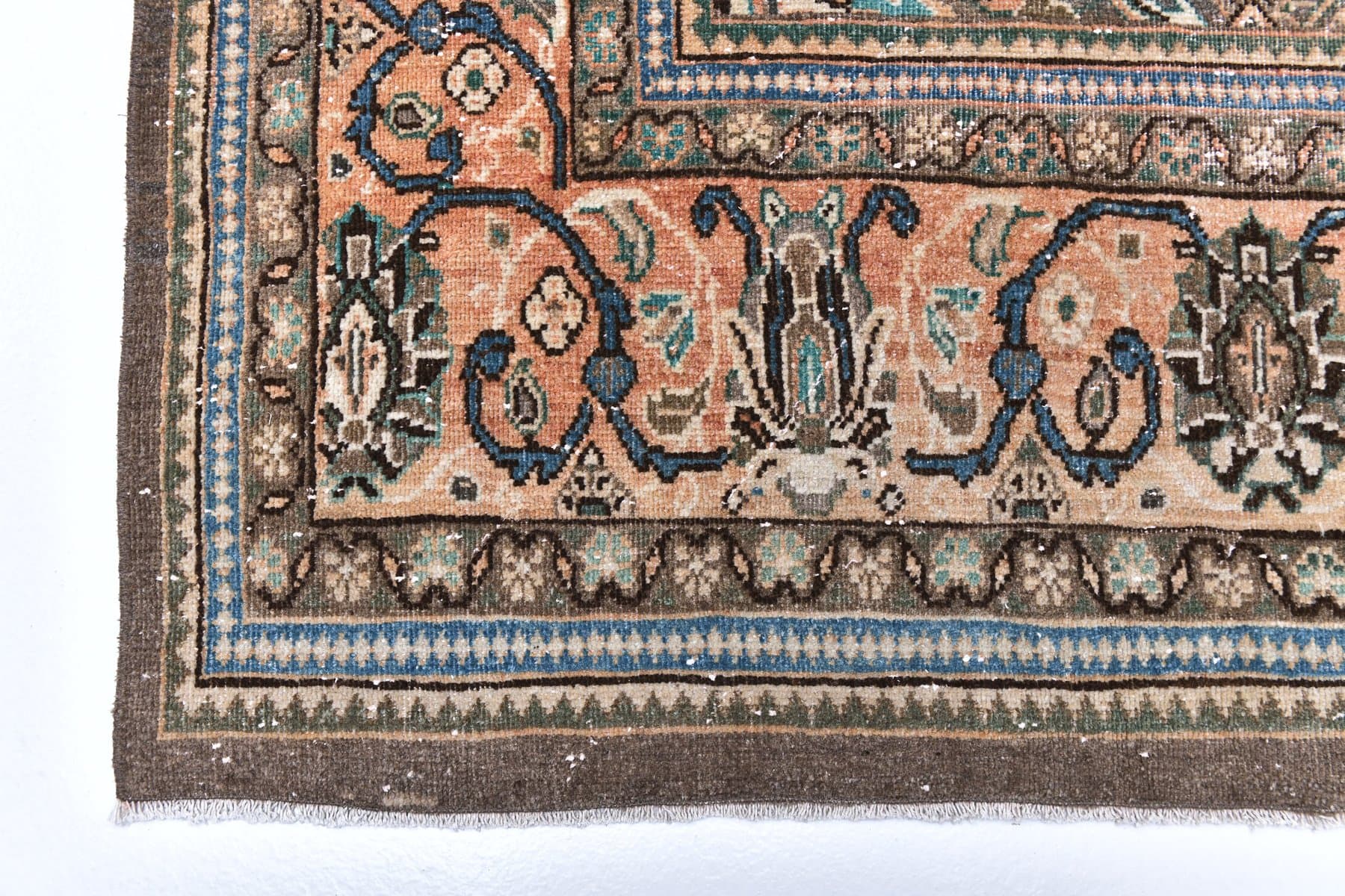 Dywan 389x296 cm, beżowy, brązowy, wełna, Turcja, lata 60. - 218643