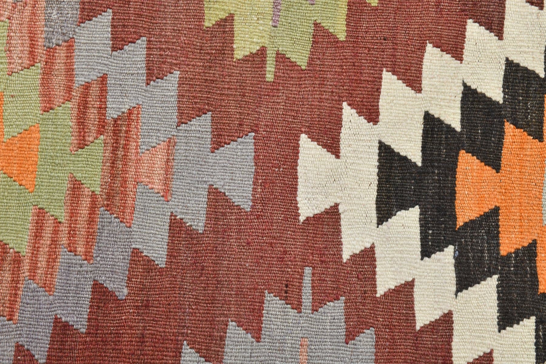 Kilim 163x295 cm, czerwony, beżowy, wełna, Turcja, lata 60. - 218576