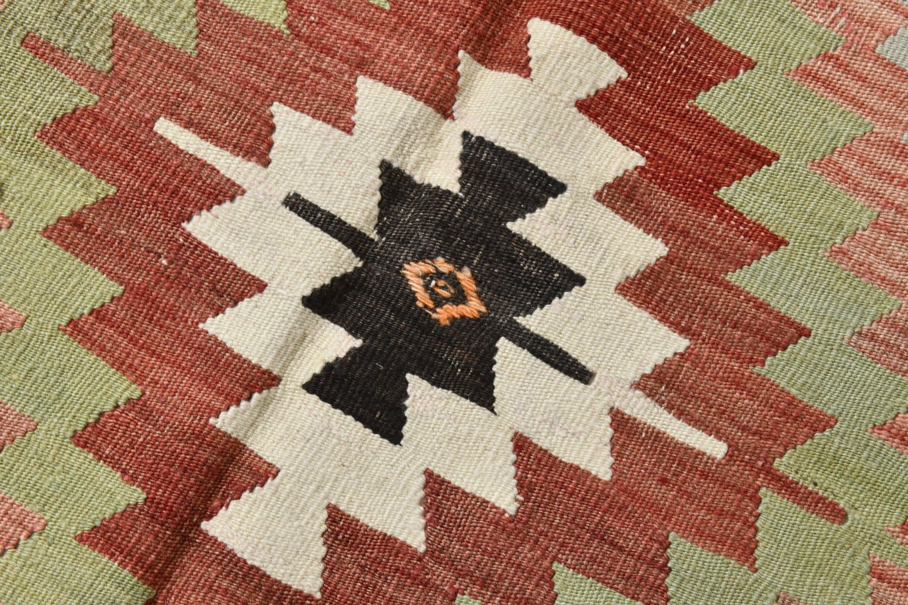 Kilim 163x295 cm, czerwony, beżowy, wełna, Turcja, lata 60. - 218575