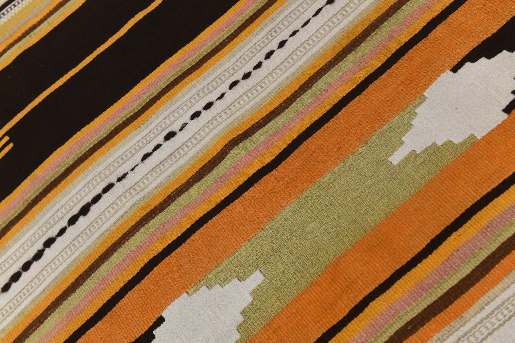 Runner Rug 90x496 cm, beige, wool, Turkey, 1960s - 218565