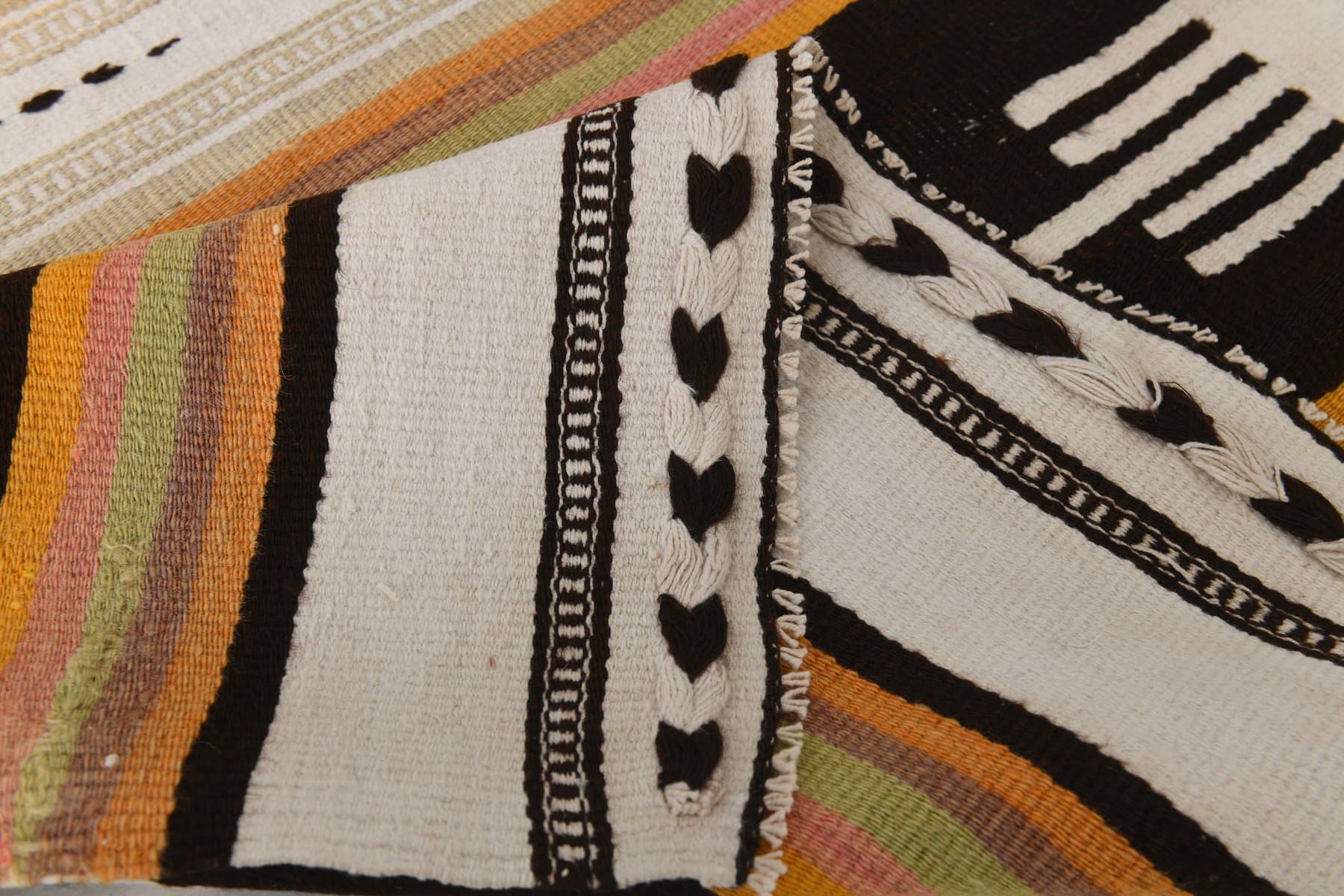 Runner Rug 90x496 cm, beige, wool, Turkey, 1960s - 218569