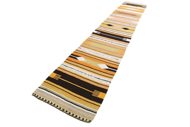 Runner Rug 90x496 cm, beige, wool, Turkey, 1960s - DIMENSION