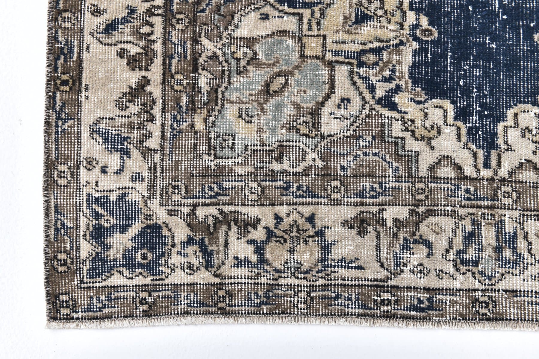 Rug 208x118 cm, blue, wool, Turkey, 1970s. - 218553
