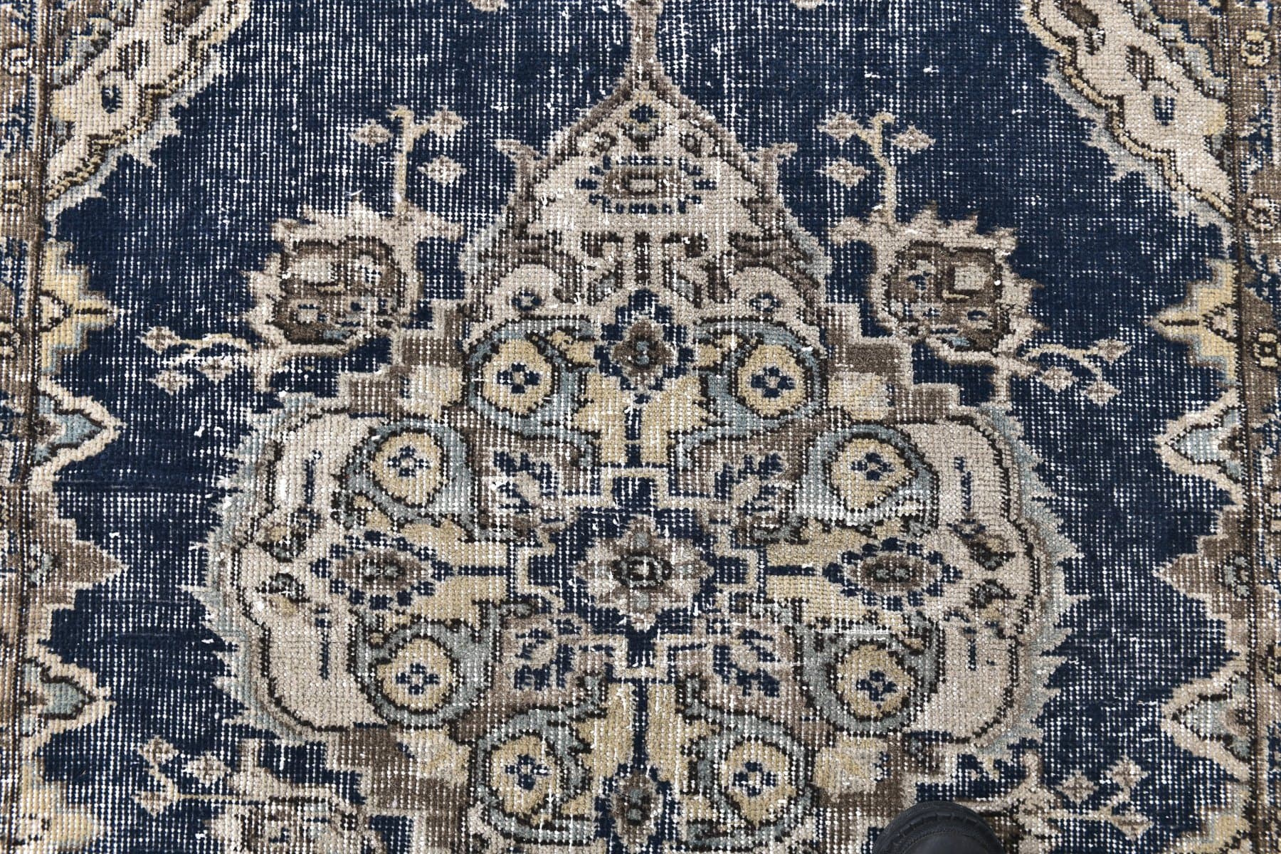 Rug 208x118 cm, blue, wool, Turkey, 1970s. - 218552