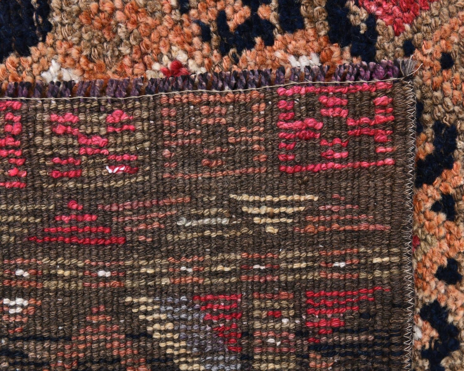Runner 87x344 cm, brown, wool, 1970s - 218516