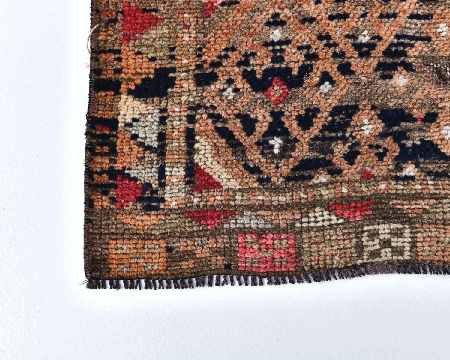 Runner 87x344 cm, brown, wool, 1970s - 218513