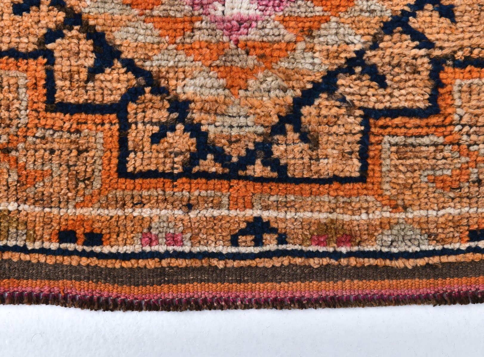 Runner 92x410 cm, brown, wool, 1970s - 218505