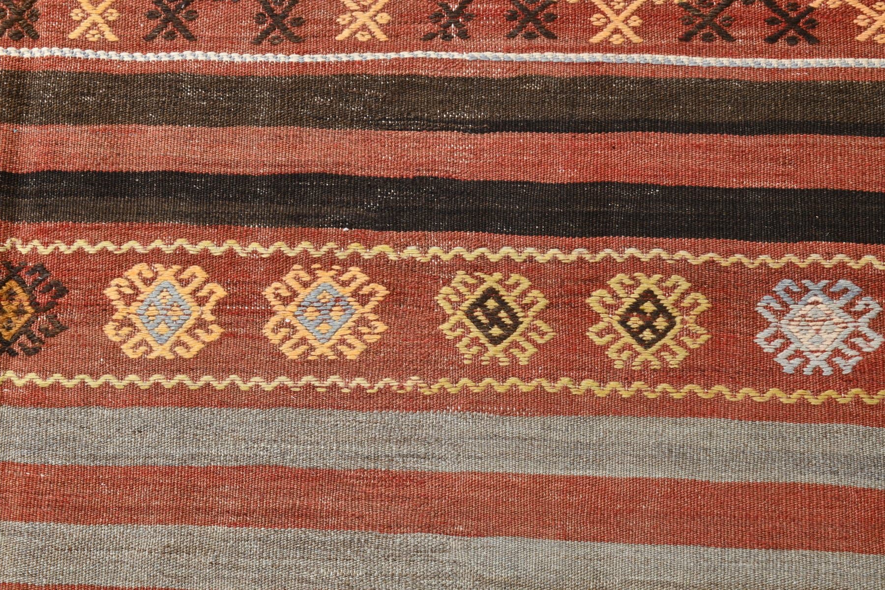Kilim Rug 185x393 cm, red, wool, Turkey, 1960s - 218470