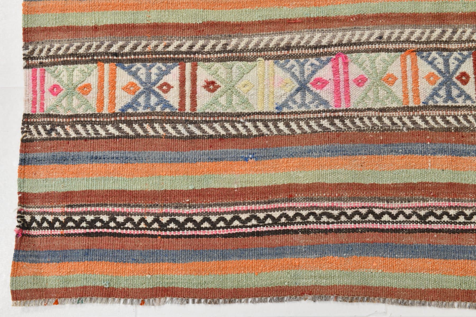 Kilim 256x176 cm, maroon, wool, 1960s - 218460
