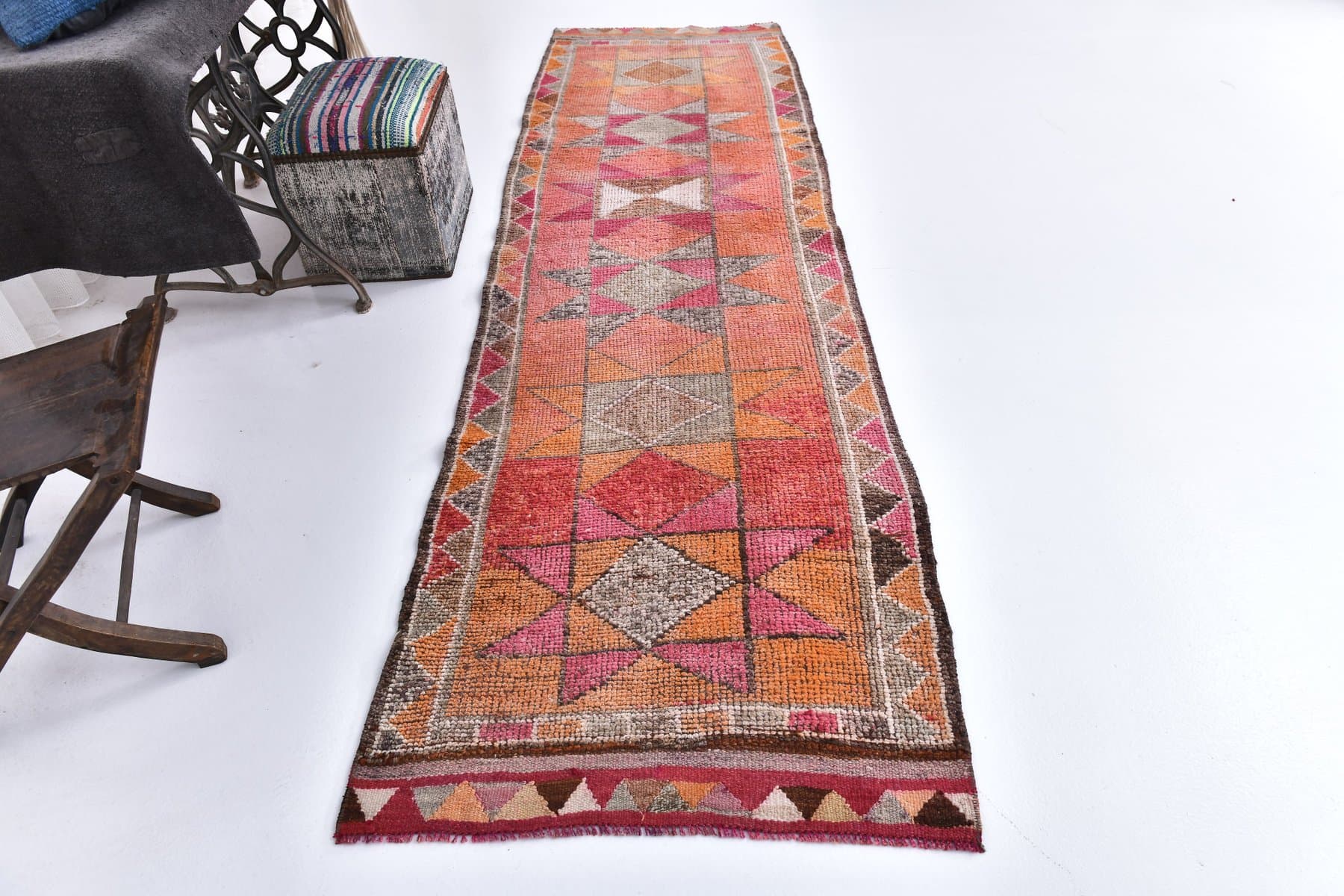 Runner 93x310 cm, red, wool, 1970s - 218420