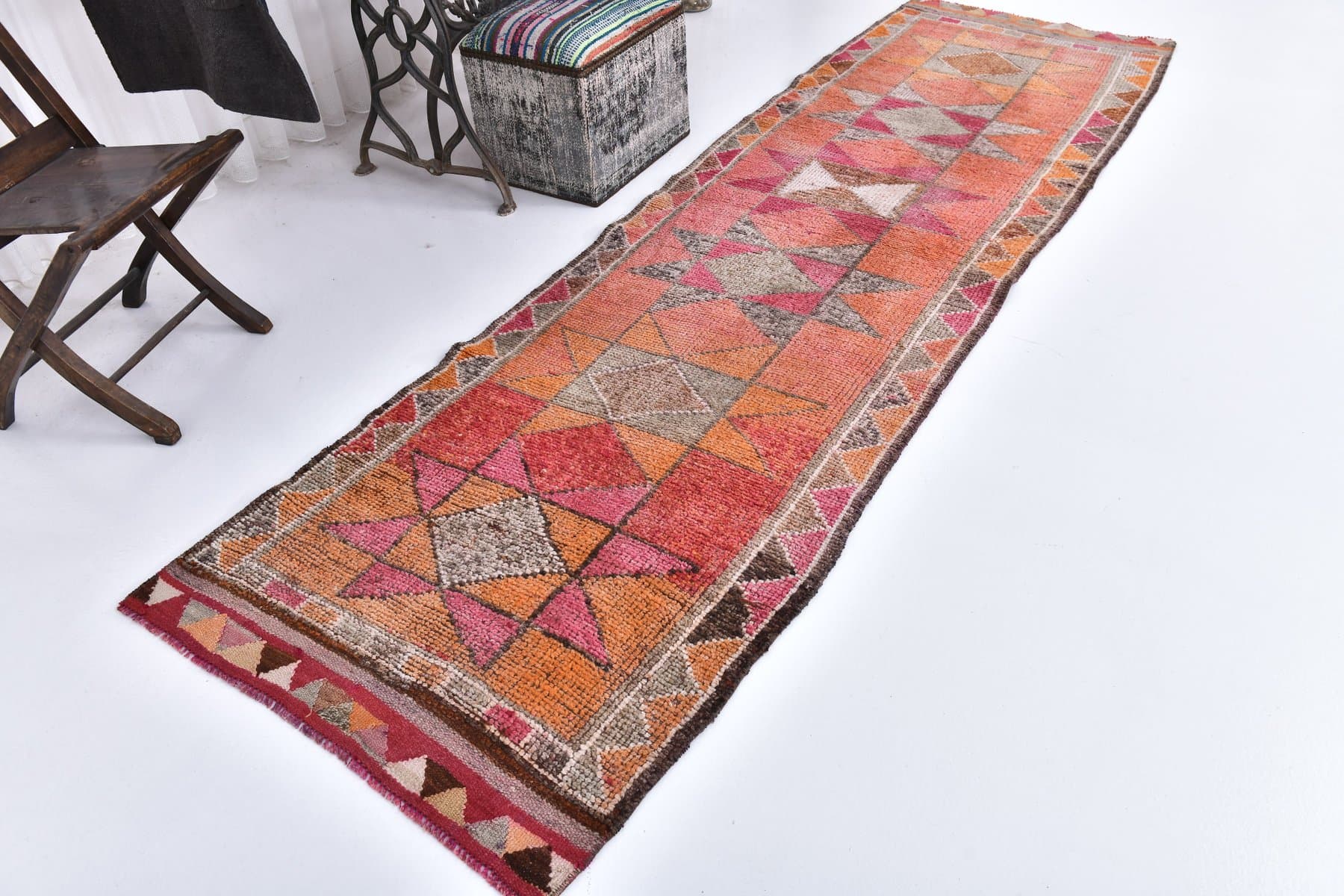 Runner 93x310 cm, red, wool, 1970s - 218421