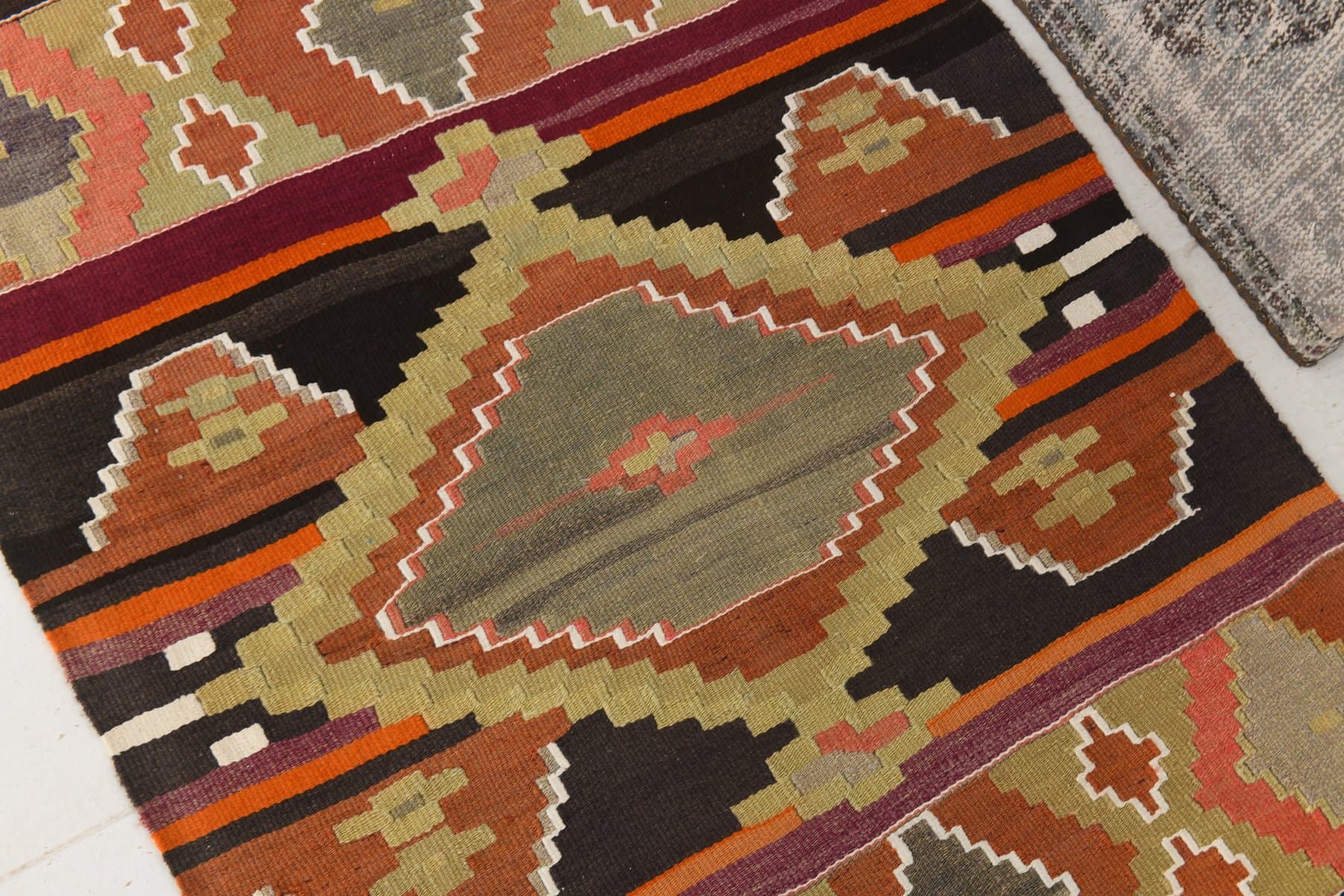 Kilim 86x427 cm, Red, Wool, Turkey, 1970s - 218401