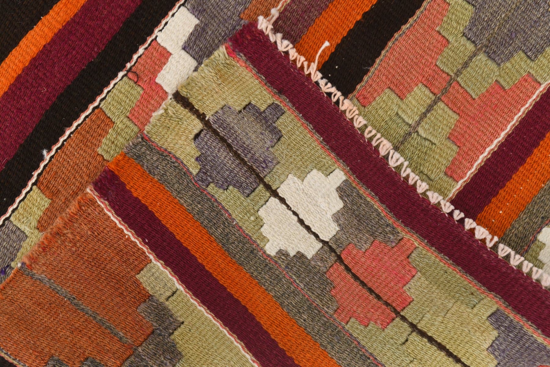 Kilim 86x427 cm, Red, Wool, Turkey, 1970s - 218397