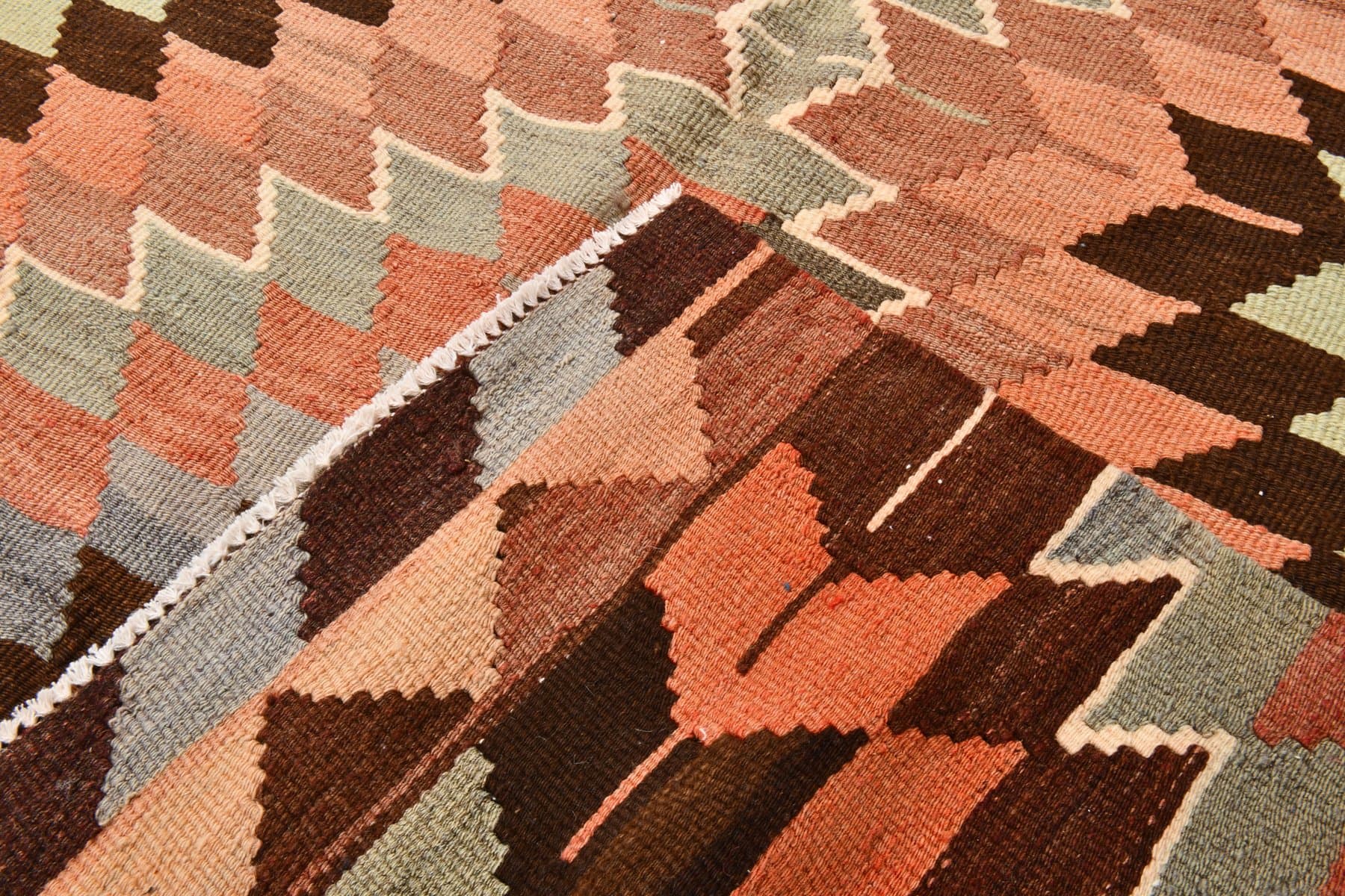 Kilim 278x175 cm, czerwony, wełna, lata 60. - 218373